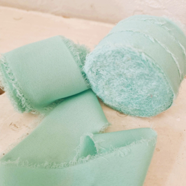 Chiffonlint | zijdelint | mint | vanaf 5 mtr