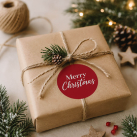 Kerststicker 'Merry Christmas'