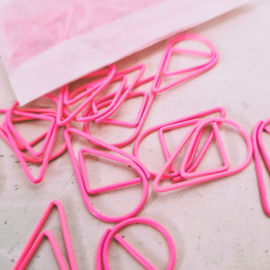Paperclips | druppel | neon roze | 2,5 x 1,5 cm | vanaf 25 stuks