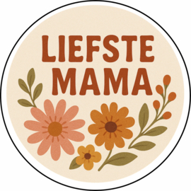 Moederdag stickers | Liefste mama | 5 cm | vanaf 10 stuks