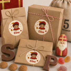 Sinterklaas Sticker Pietje met Naam [kleur] – Gepersonaliseerd