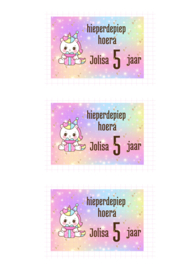 Bellenblaas wikkel | Unicorn + naam + leeftijd | download versie
