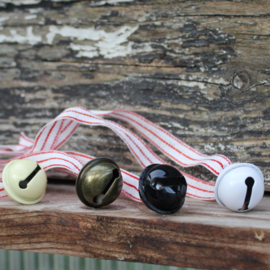 Kerstbelletjes met geluid | zwart - wit - brons - ivoor | 5 stuks