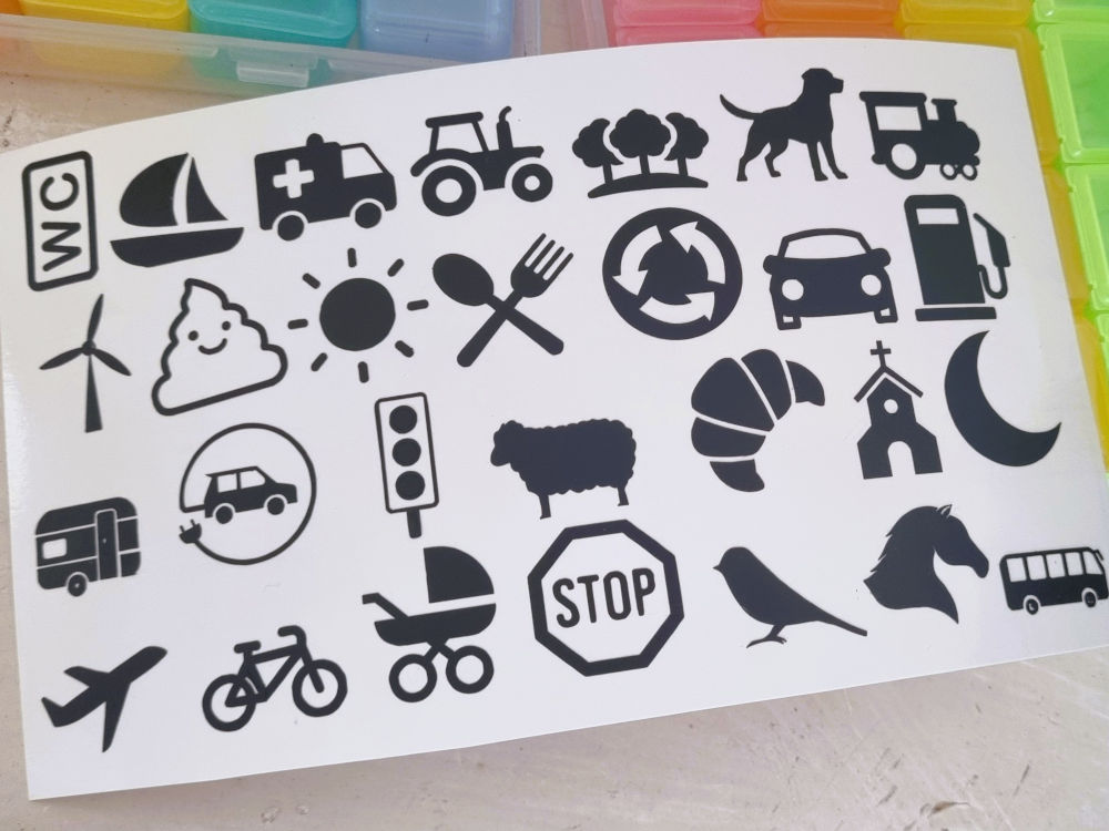Vakjes bakje + stickers auto bingo [2 cm]