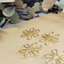 Paperclips | bloem | goud | 2,5 x 2,5 cm | vanaf 25 stuks
