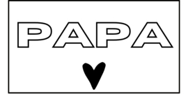 Vaderdag sticker | PAPA ♥ | 5 x 2,5 cm | vanaf 10 stuks