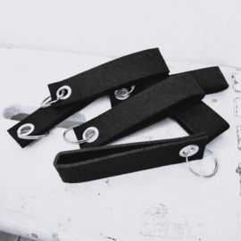 Sleutelhangers van vilt | zwart | langwerpig | vanaf 5 stuks