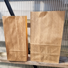 Blokbodemzak kraft, 23 x 11 x 6 cm | 25 x 15 x 10 cm