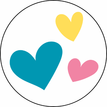 Stickers | hartjes mix |  3,5 cm | vanaf 10 stuks