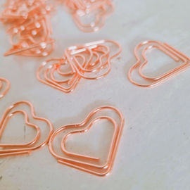Paperclips | hartje | rosegold | 2,5 x 2,2 cm | vanaf 25 stuks