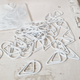 Paperclips | druppel | wit | 2,5 x 1,5 cm | vanaf 25 stuks