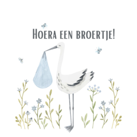 Sluitzegel | Hoera een broertje + ooievaar | 3,5 cm | vanaf 10 stuks