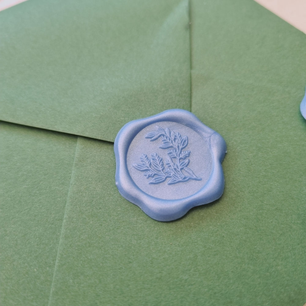 Wax zegel  | dusty bleu | eucalyptus | 25 stuks