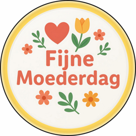 Moederdag stickers | Fijne Moederdag | 5 cm | vanaf 10 stuks