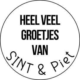 Sinterklaas stickers | heel veel liefs van Sint & Piet | 5 cm