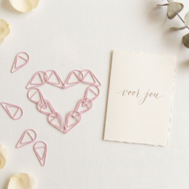 Paperclip druppel dusty pink - 25 stuks