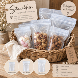 Transparante Stazakken Hersluitbaar - 10 stuks
