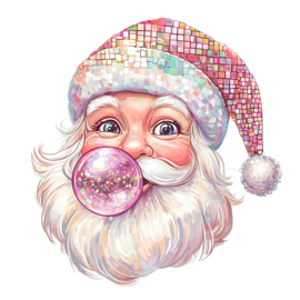 Strijk applicatie | Santa sparkle | 12,5 x 11,5 cm