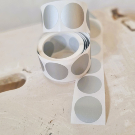 Krasstickers | rond | zilver | 2,5 cm | vanaf 10 stuks