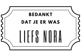 Traktatiestickers | Bedankt dat je er was | + naam | 7,5 x 5,1 cm | 10 stuks
