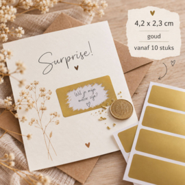 Gouden Krasstickers Langwerpig – 4,2x2,3 cm - 10 stuks
