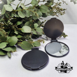 5 stuks onbedrukte - zwarte make-up spiegeltjes