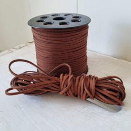Faux suède koord | Bruin | 10 mtr x 3mm