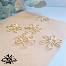 Paperclips | bloem | goud | 2,5 x 2,5 cm | vanaf 25 stuks
