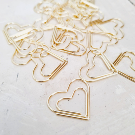 Paperclips | hartje | goud | 2,5 x 2,2 cm | vanaf 25 stuks