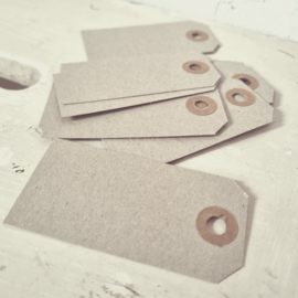 Kadolabels | oudgrijs | 8 x 4 cm | 10 stuks