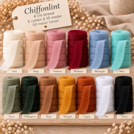Chiffonlint 4 cm – 50 meter (5 rollen à 10 meter)