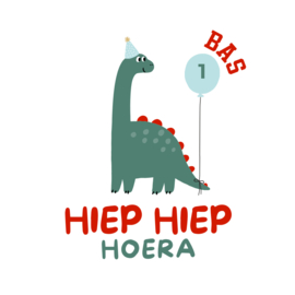 Dino traktatiestickers [groen], naam + leeftijd, 5 cm, 10 stuks