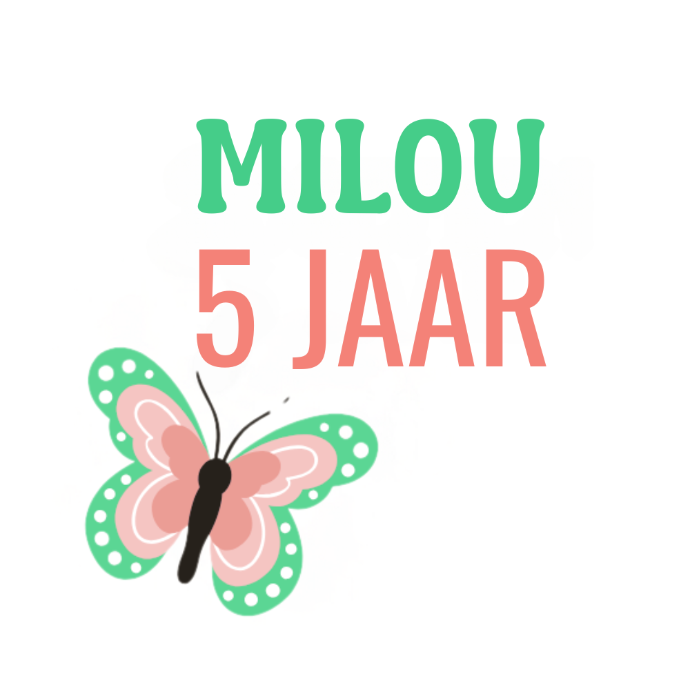 Traktatiestickers | + naam + leeftijd | vlinder | 24 stuks