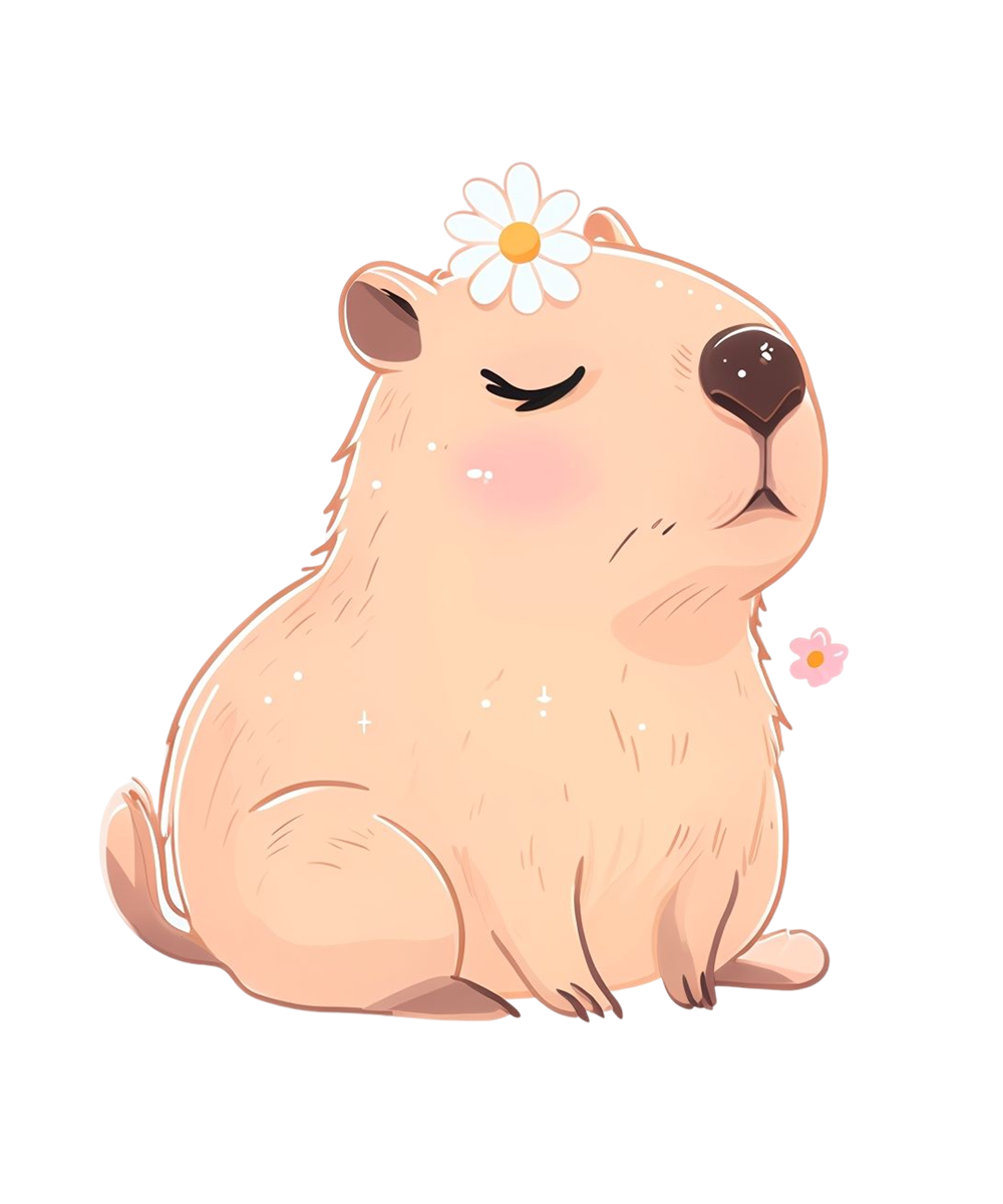 Strijk applicatie | Capibara | Daisy klein | 7 x 7,5 cm