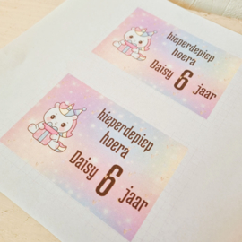 Bellenblaas wikkel | Unicorn + naam + leeftijd | download versie
