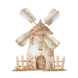 Strijk applicatie | Molen | 7 x 7,5 cm