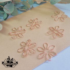Paperclips | bloem | rosegold | 2,5 x 2,5 cm | vanaf 25 stuks