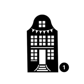 Raamstickers grachtenpandjes | div. varianten