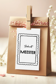 Label sticker | bedankt Meester | 15 x 10 cm | vanaf 5 stuks