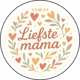 Moederdag stickers | Liefste mama [pastel 2] | 5 cm | vanaf 10 stuks