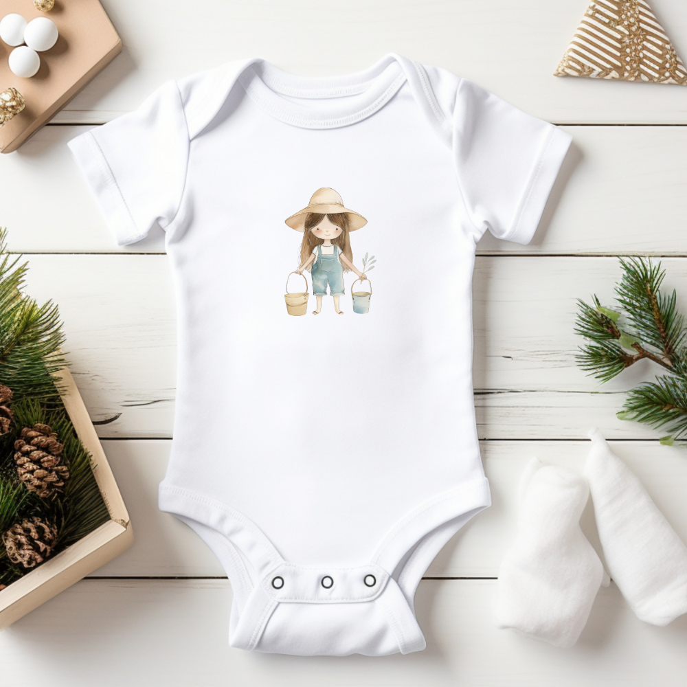 Strijk applicatie | Farm girl met 2 emmetjes | 7,5 x 5,5 cm