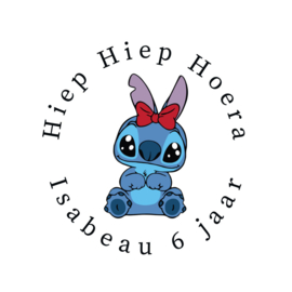 Gepersonaliseerde Stitch [strikje] Traktatie Stickers - 10 stuks