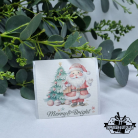 Kerst sticker: Merry & Bright | vanaf 10 stuks
