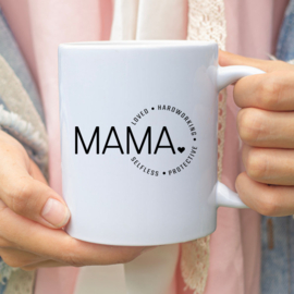 Rub on sticker, Mama . loved . hardworking . protective . selfless