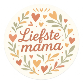 Moederdag stickers | Liefste mama [pastel 2] | 5 cm | vanaf 10 stuks