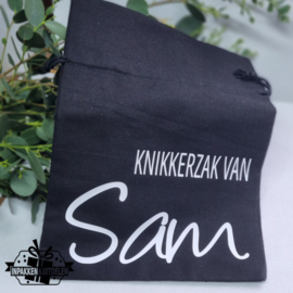 Knikkerzak met naam | 24 x 18 cm