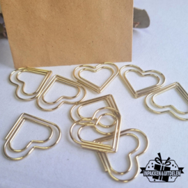 Paperclips | hartje | goud | 2,5 x 3 cm | vanaf 25 stuks
