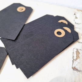 Kadolabels | zwart | 8 x 4 cm | 10 stuks