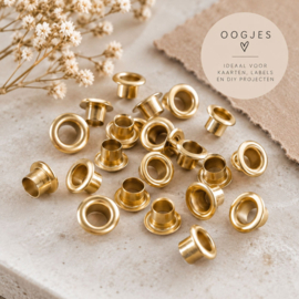 Luxe Gouden Oogjes (0,5 cm) – Eyelets voor Kaarten, Cadeaulabels en DIY - 100 stuks