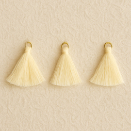 Cremé kleurige tassels, 10 stuks